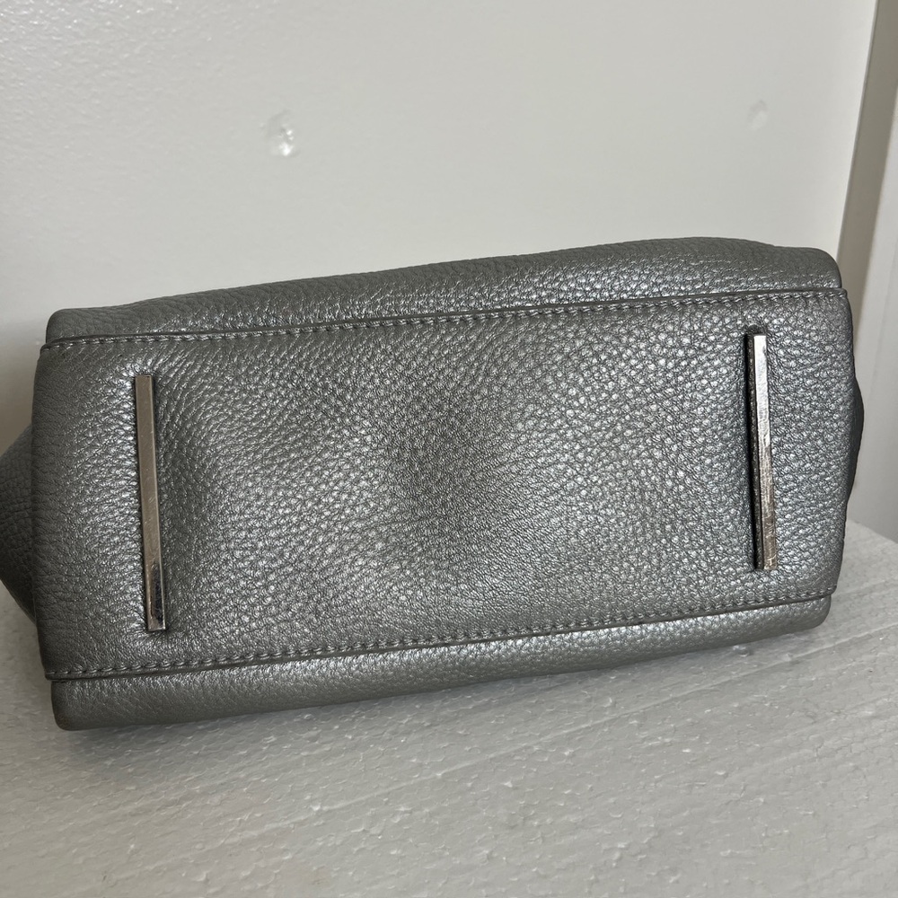 Celine Dion silver pebbled leather “Adagio” purse satchel cross body strap - Picture 5 of 16